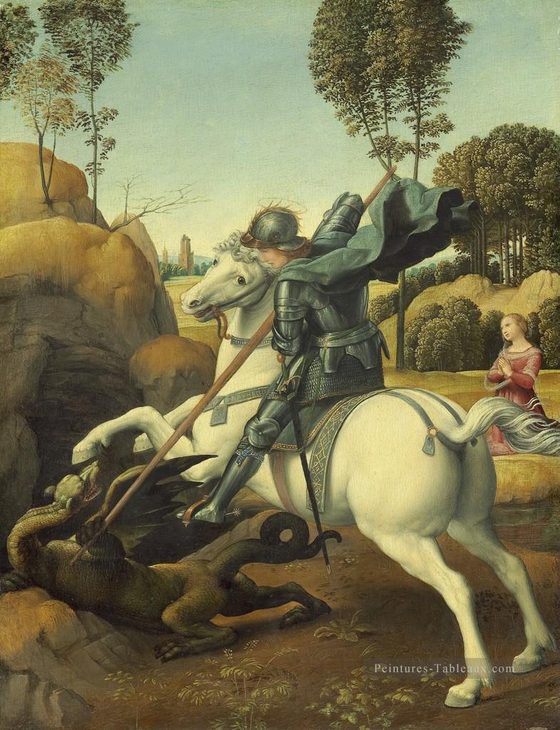 Saint Georges et le Dragon Renaissance Raphaël Peintures à l'huile